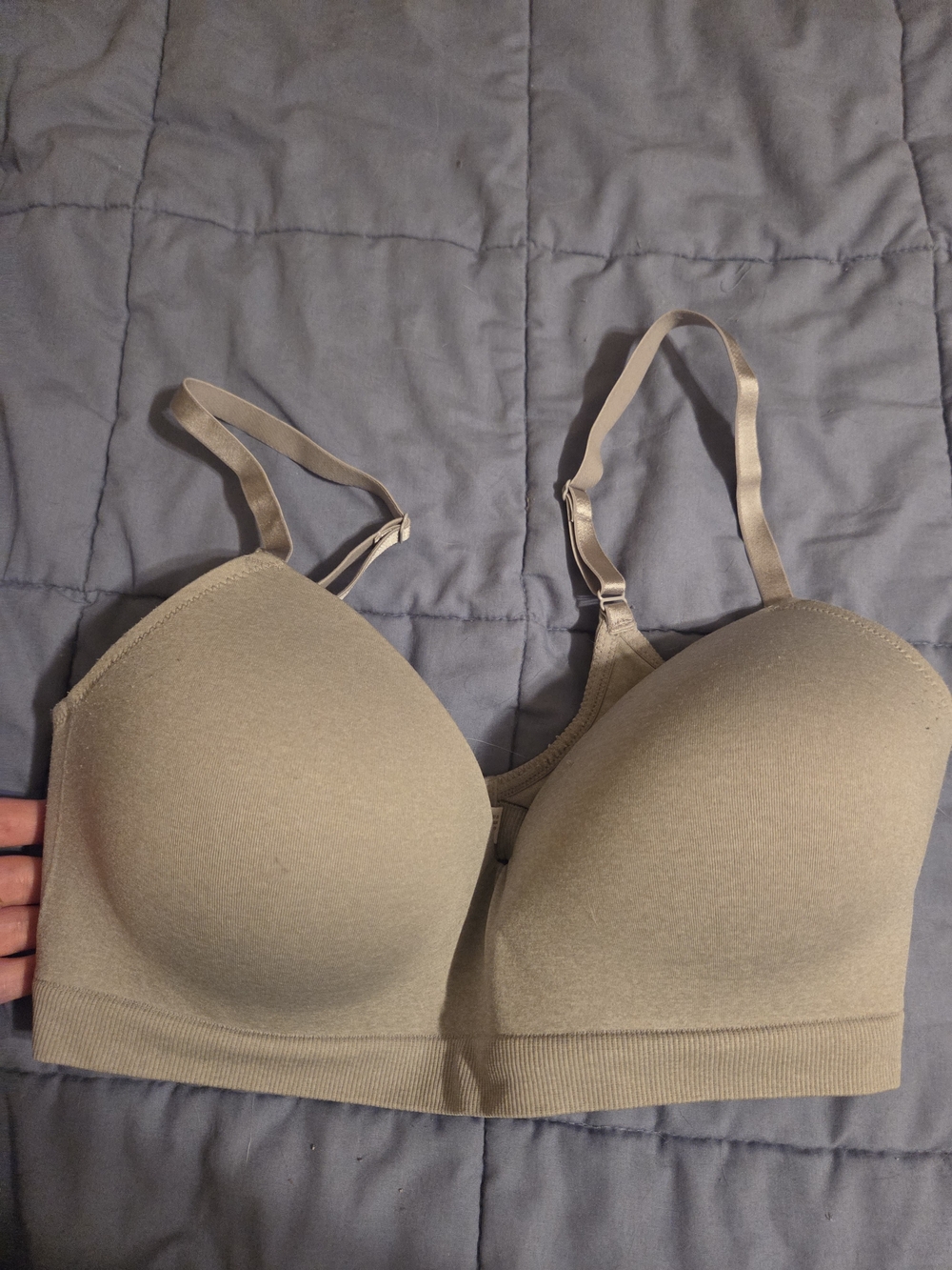 Auden Seamless Molded Bra in Gray